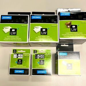 DYMO bundle of white folder label, 2 ink cassettes, 3 address label packages NEW